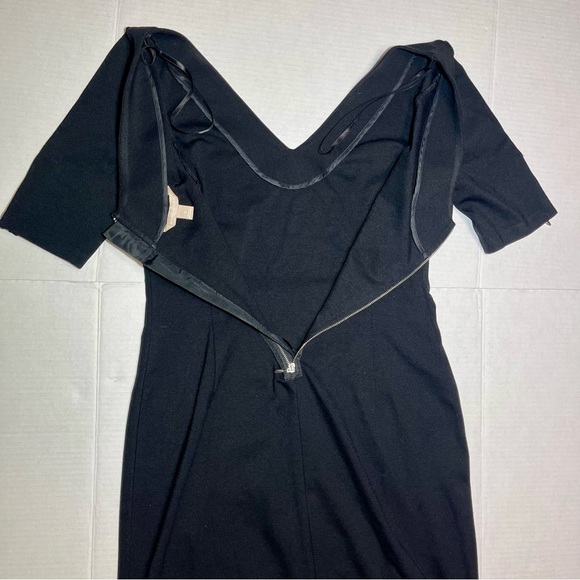 Banana Republic V-Neck Black Zipper Accent Short Sleeve Dress Size 4 - Picture 6 of 13